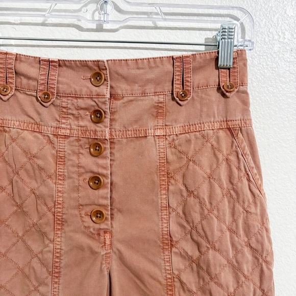 Ulla Johnson Cambrie High Rise Straight Leg Trouser Pants in Terracotta Orange - Picture 4 of 8